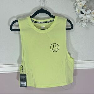 RNNR Yellow Smiley Face Women's Running Muscle Tank